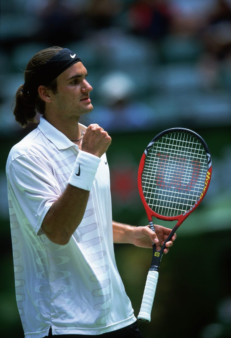 Roger Federer fist pumping