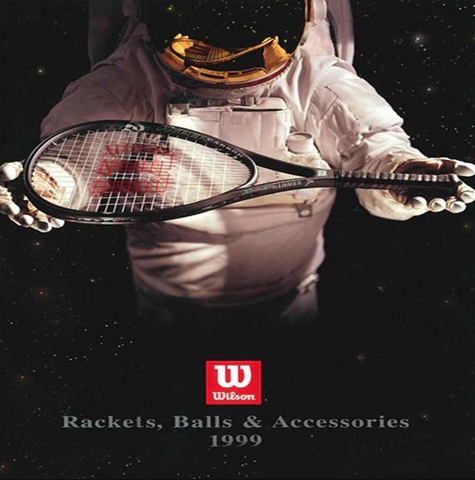 Astronaut holding tennis racquet