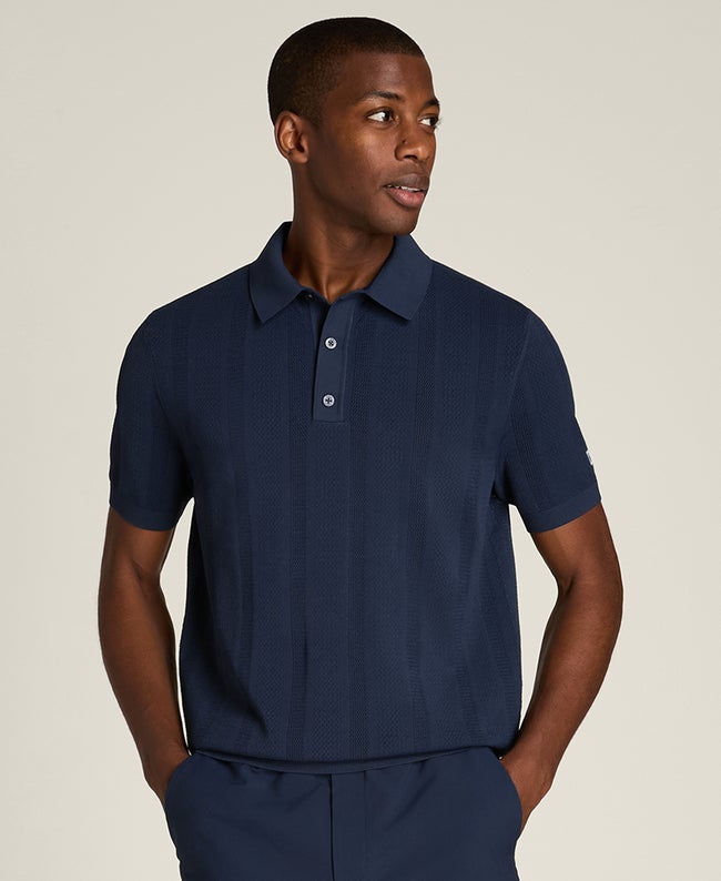 Classic Navy Biltmore Pointelle Knit Polo | Wilson Sporting Goods