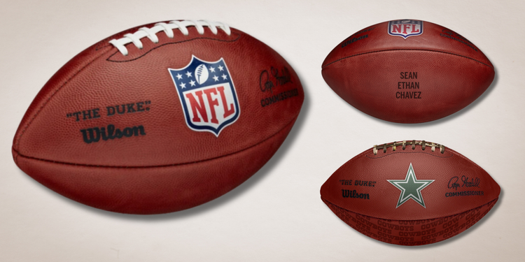 three duke footballs