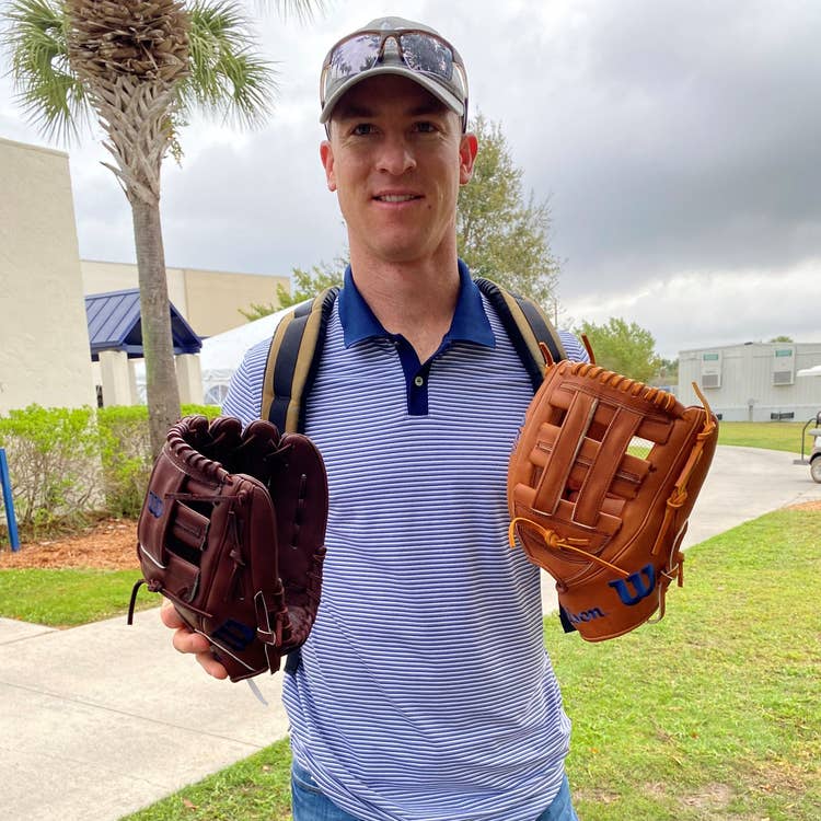 Joey Wendel with his gloves
