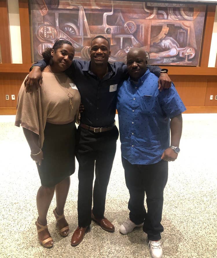Darren Hall and his parents