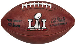 closeup for Super Bowl 51 football