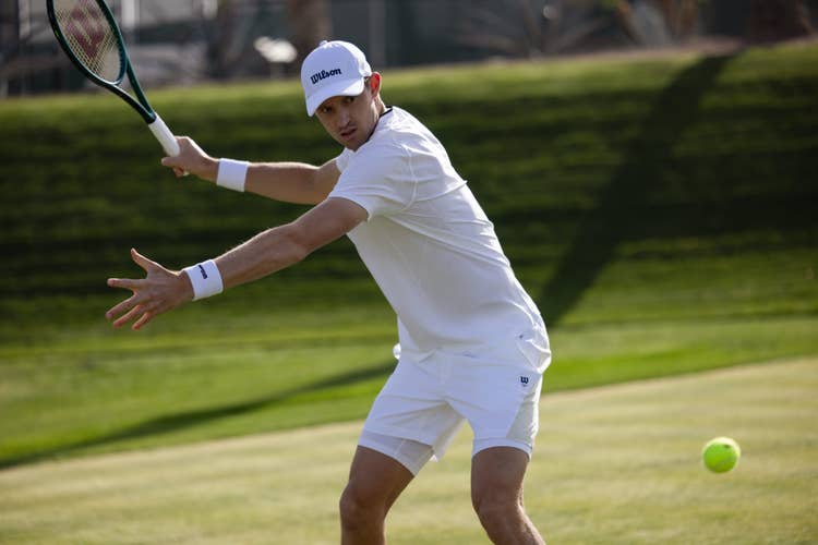 grass court dressed on white
