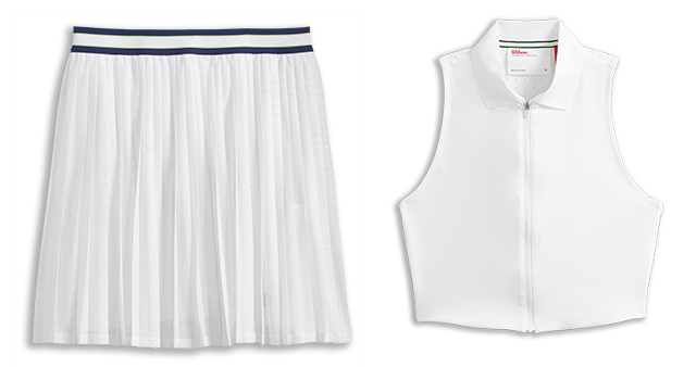 Limitless skirt and white cropped polo