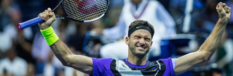US Open player celebrating