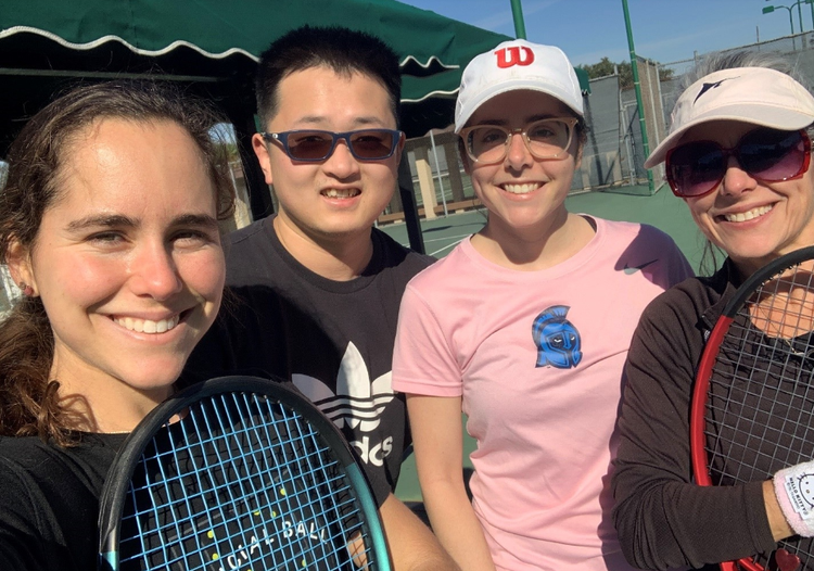 Teens on the tennis court