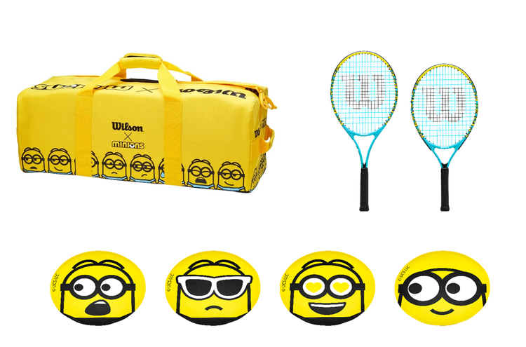 Minions-themed tennis coaching set