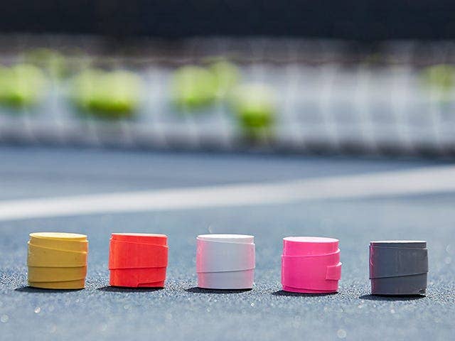 several colors of tennis overgrips