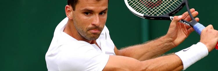 Grigor Dimitrov swinging a racquet