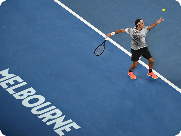 Roger Federer in Grand Slam #18