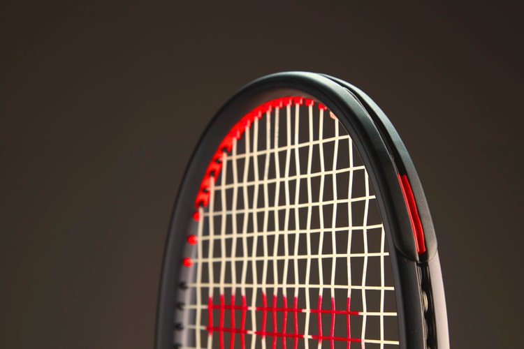 Close up of racquet bumper guard