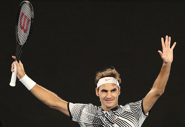 Roger Federer thanking crowd at AO