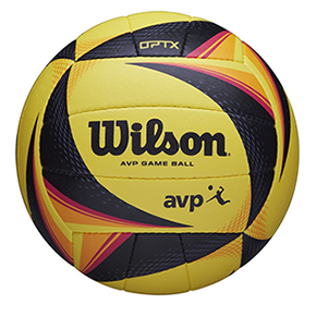 closeup of the AVP OPTX volleyball