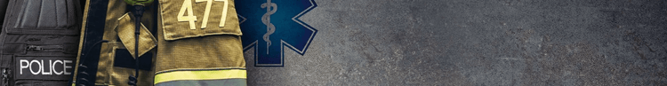 First Responder Discount Background with firefighter and police office uniforms