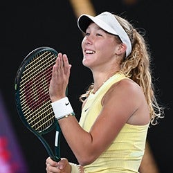 Mirra Andreeva with Wilson racket