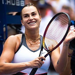 Aryana Sabalenka with Wilson racket