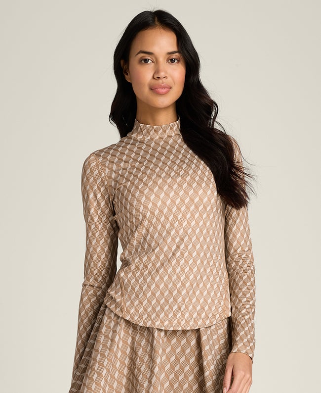 Print Suntan All Day Mockneck | Wilson Sporting Goods