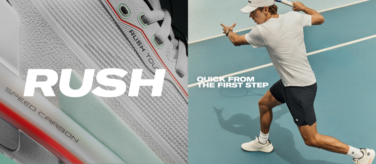 Alex de Minaur playing with Rush 5 shoes