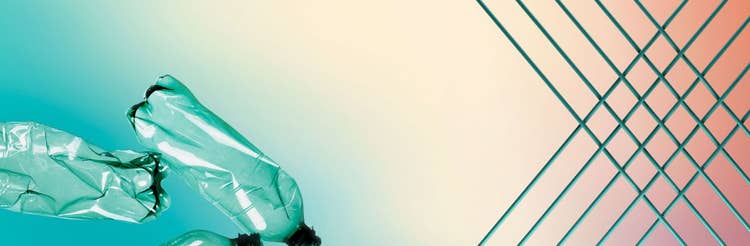 image with used plastic water bottles