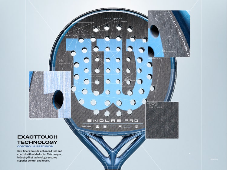 Wilson Endure Pro V1 paddle tennis racket with Exacttouch technology for enhanced control and precision