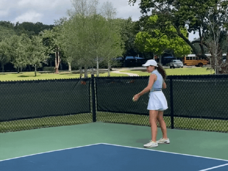 Slow motion video of a pickleball serve