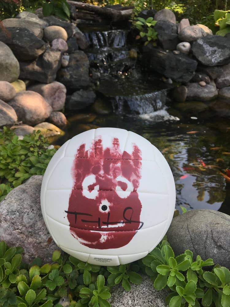 A Wilson volleyball autographed by Tom Hanks