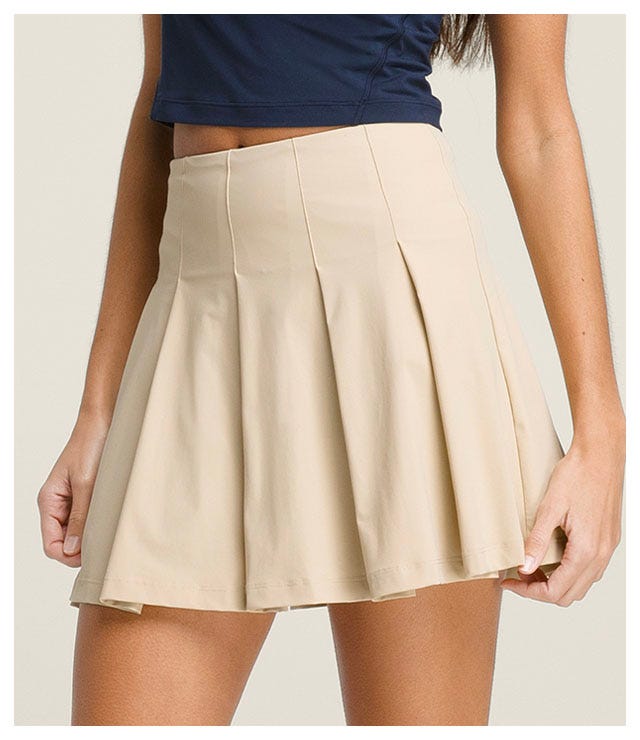 Gold Hinge Pleated Tennis Skirt - Pants Store